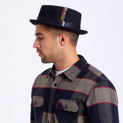 Chapeau Pork Pie en Laine Feutrée Stout noir BRIXTON