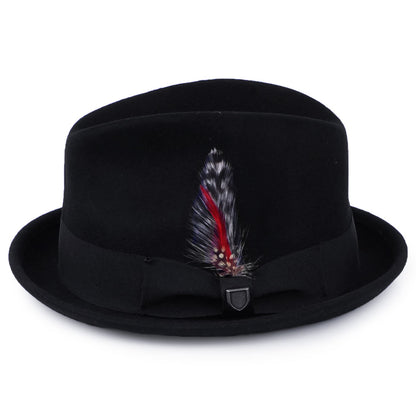 Chapeau Trilby en Laine Feutrée Gain noir BRIXTON