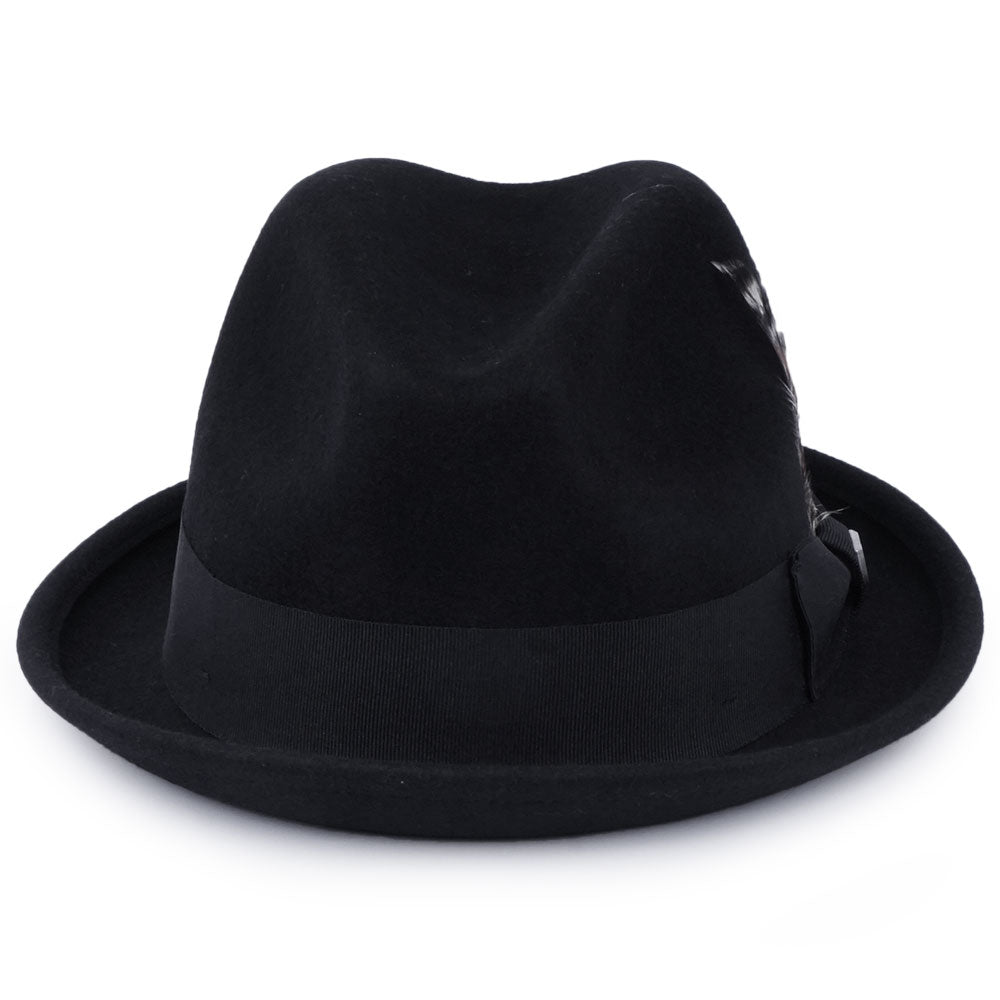Chapeau Trilby en Laine Feutrée Gain noir BRIXTON