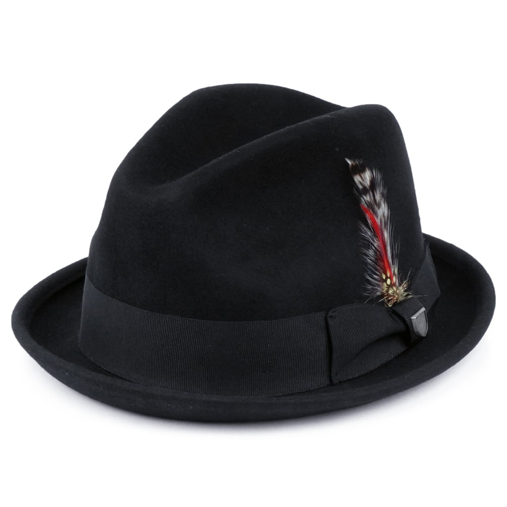 Chapeau Trilby en Laine Feutrée Gain noir BRIXTON