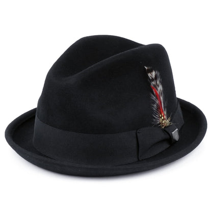 Chapeau Trilby en Laine Feutrée Gain noir BRIXTON