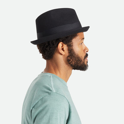Chapeau Trilby en Laine Feutrée Gain noir BRIXTON