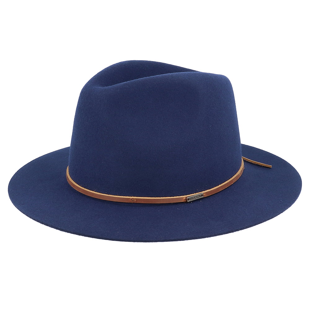 Chapeau Fedora en Laine Feutrée Wesley bleu BRIXTON