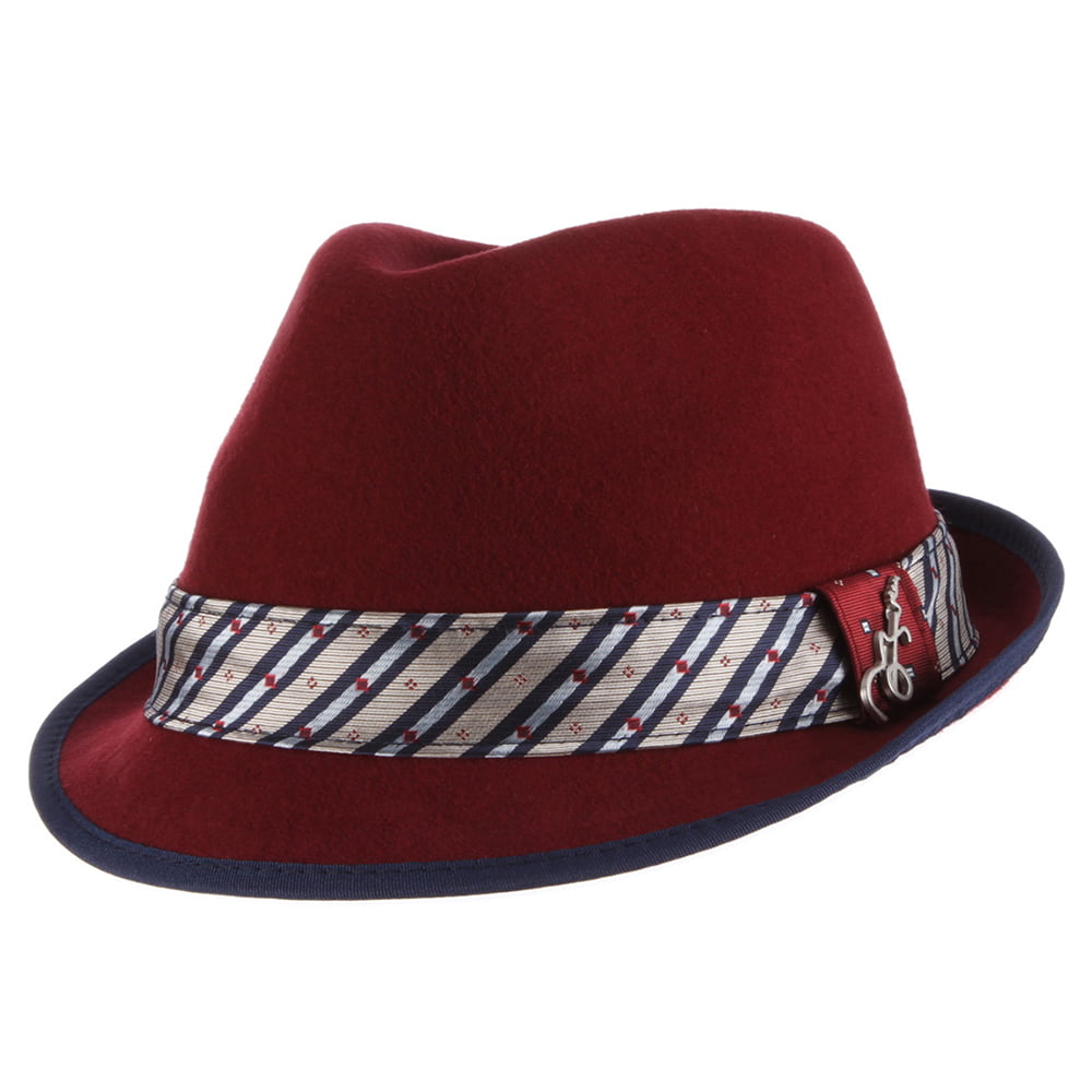 Chapeau Trilby en Laine Feutrée Déformable Notes bordeaux CARLOS SANTANA