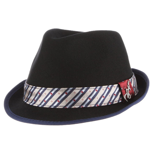 Chapeau Trilby en Laine Feutrée Déformable Notes noir CARLOS SANTANA