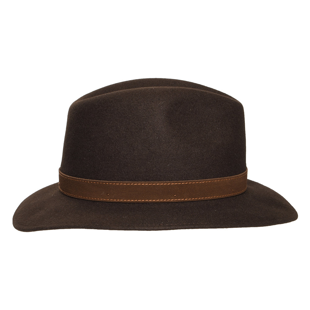 Chapeau Fedora Safari Déformable en Fourrure Feutrée marron BORSALINO