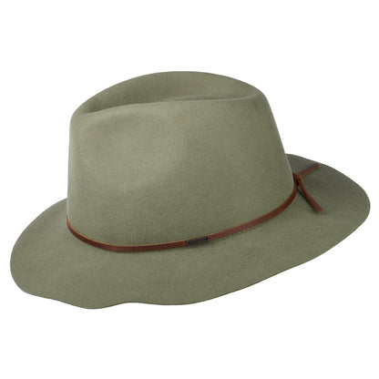 Chapeau Fedora en Laine Feutrée Pliable Wesley sauge clair BRIXTON