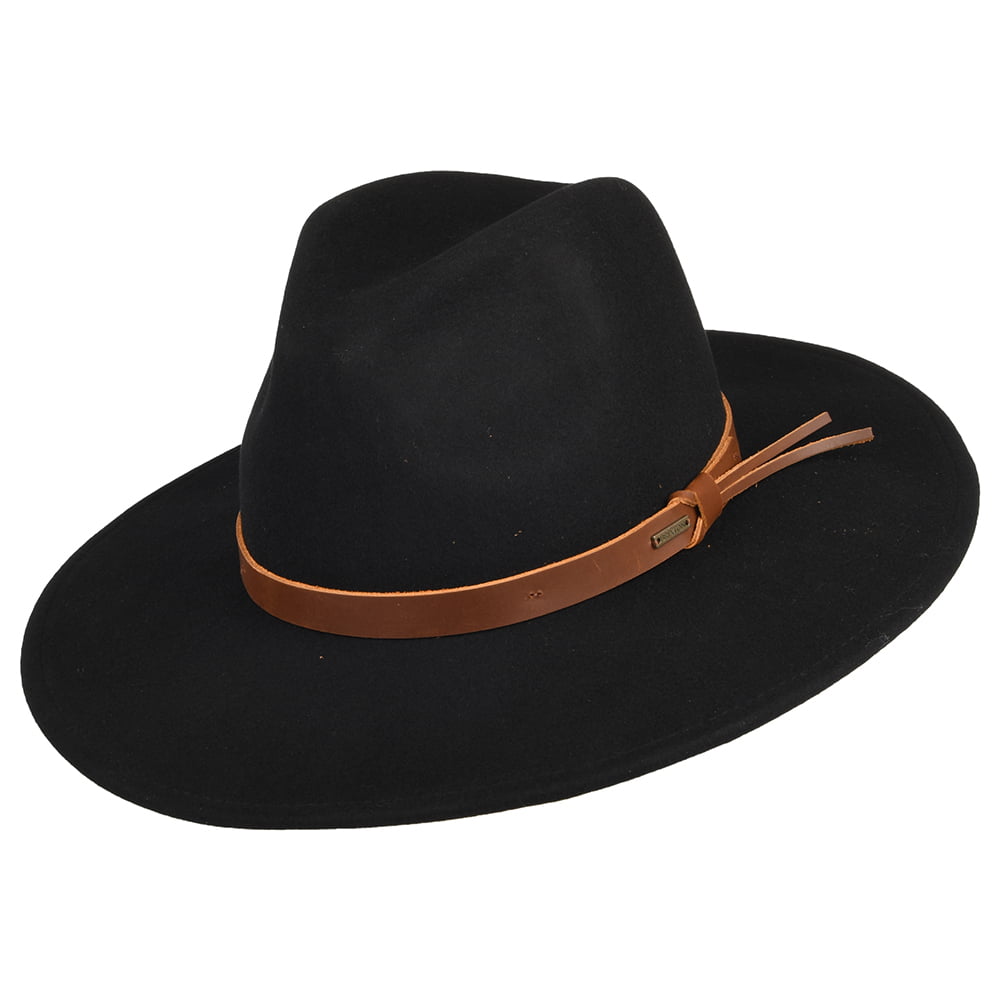 Chapeau Australien en Laine Feutrée Field Proper noir BRIXTON