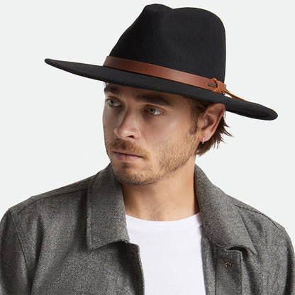 Chapeau Australien en Laine Feutrée Field Proper noir BRIXTON