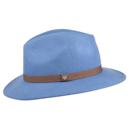 Chapeau Fedora en Laine Feutrée Pliable Messer bleu ardoise BRIXTON