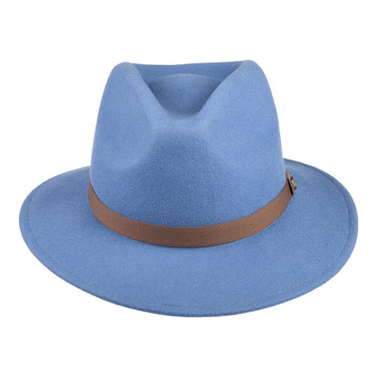 Chapeau Fedora en Laine Feutrée Pliable Messer bleu ardoise BRIXTON