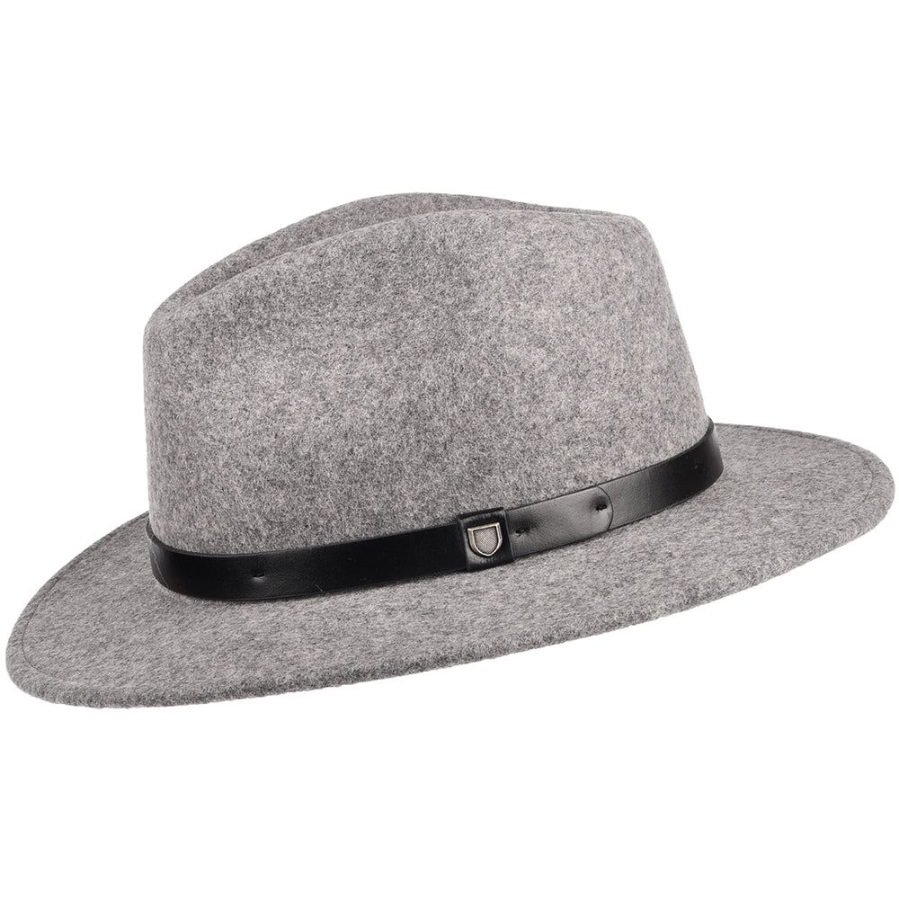 Chapeau Fedora en Laine Feutrée Messer gris chiné BRIXTON