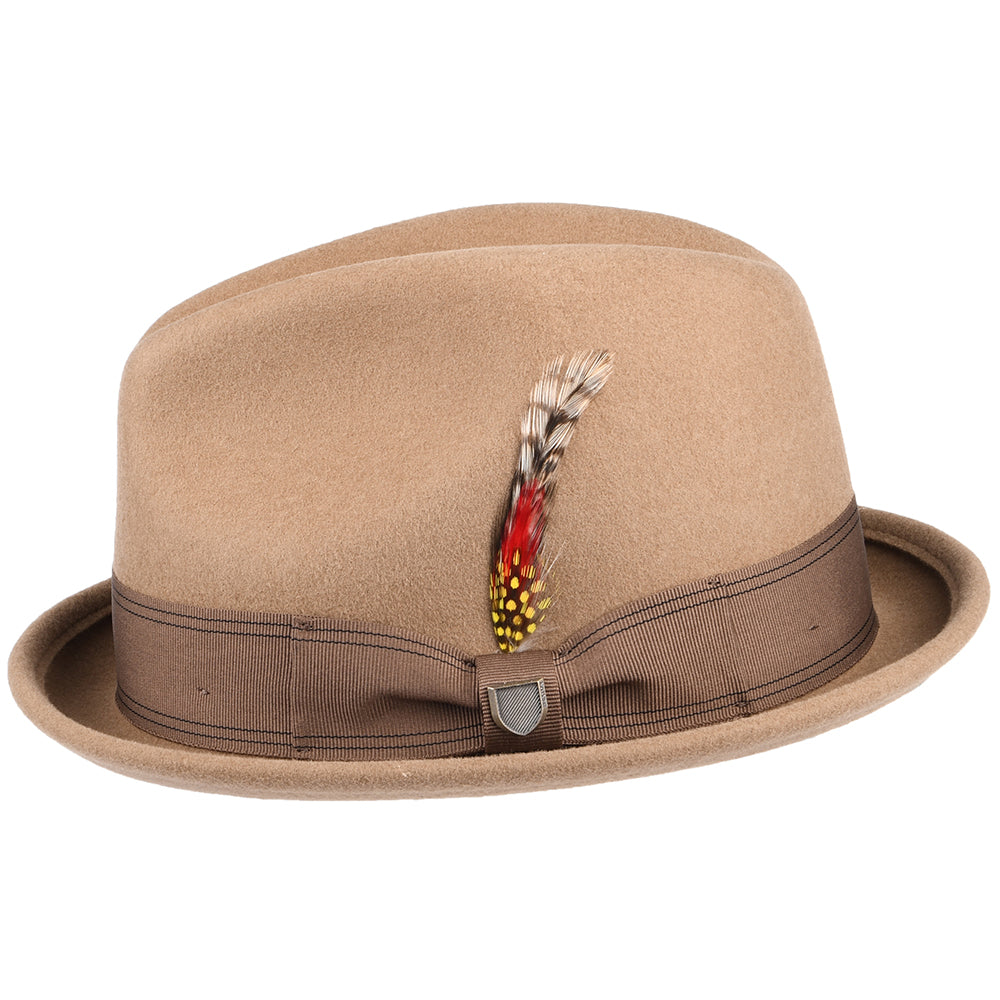 Chapeau Trilby en Laine Feutrée Gain khaki BRIXTON