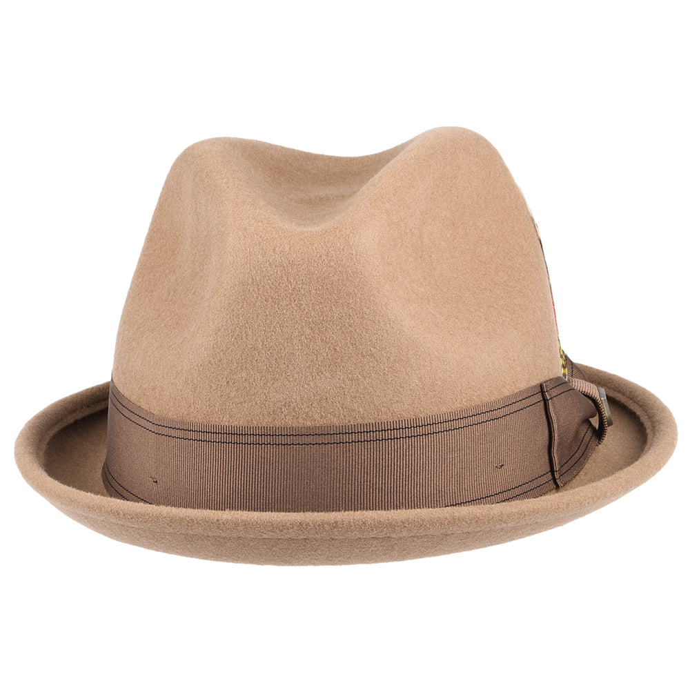 Chapeau Trilby en Laine Feutrée Gain khaki BRIXTON
