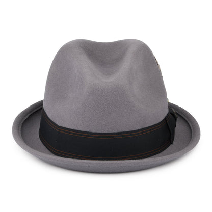 Chapeau Trilby en Laine Feutrée avec Bandeau noir Gain gris BRIXTON
