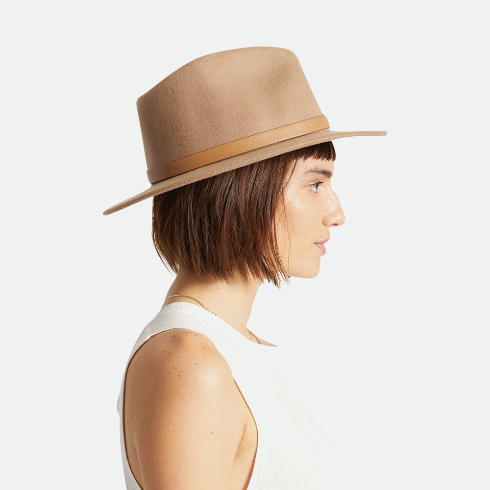 Chapeau Fedora en Laine Feutrée Messer sable du désert BRIXTON