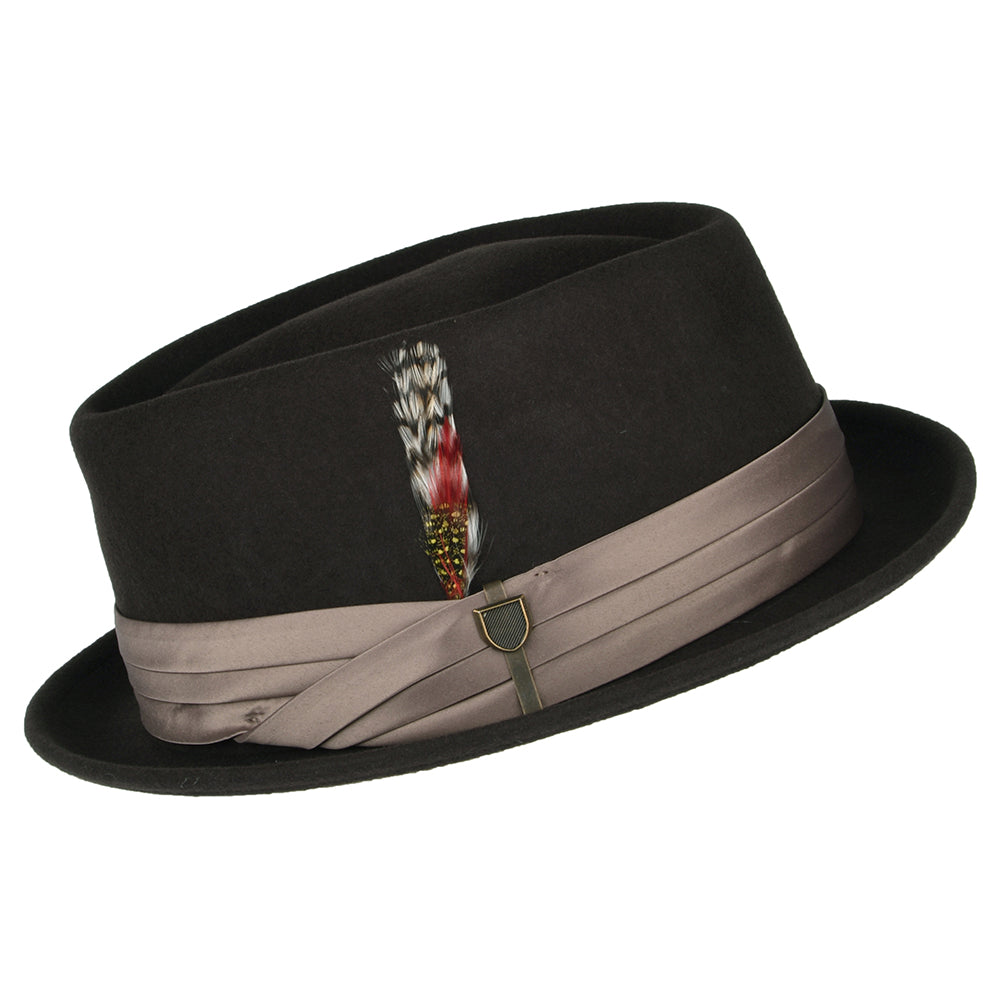 Chapeau Pork Pie en Laine Feutrée Stout marron BRIXTON