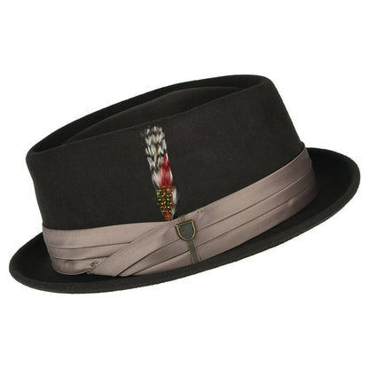 Chapeau Pork Pie en Laine Feutrée Stout marron BRIXTON