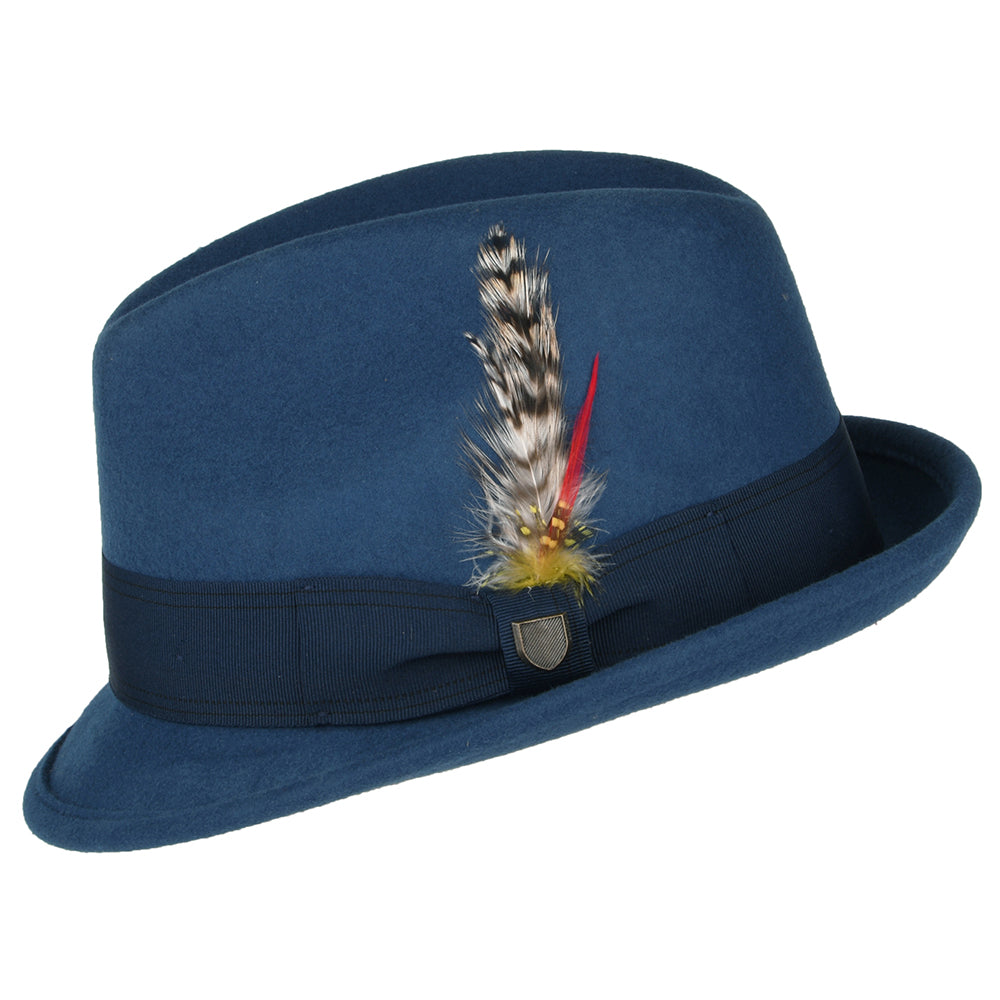Chapeau Trilby en Laine Feutrée Gain bleu BRIXTON
