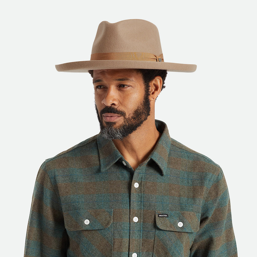 Chapeau Fedora en Laine Feutrée Capsule sable BRIXTON