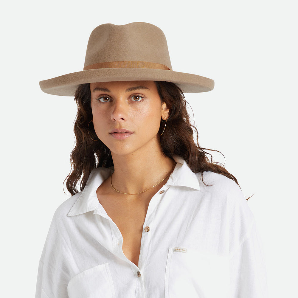 Chapeau Fedora en Laine Feutrée Capsule sable BRIXTON