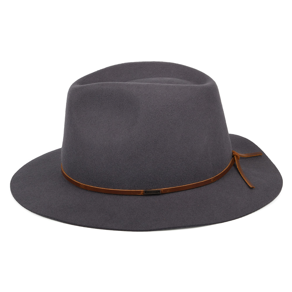 Chapeau Fedora en Laine Feutrée Wesley gris BRIXTON