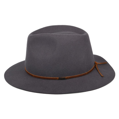 Chapeau Fedora en Laine Feutrée Wesley gris BRIXTON