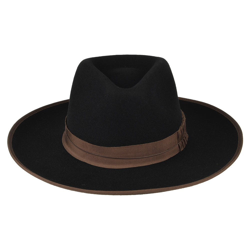 Chapeau Fedora en Laine Feutrée Reno noir-marron BRIXTON