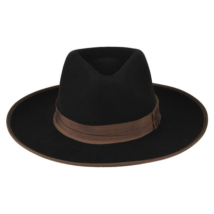 Chapeau Fedora en Laine Feutrée Reno noir-marron BRIXTON
