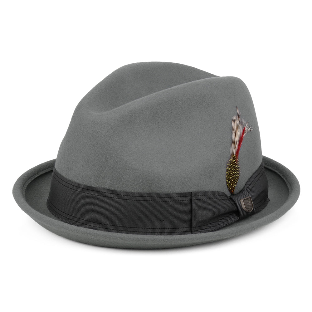 Chapeau Trilby en Laine Feutrée Gain gris BRIXTON