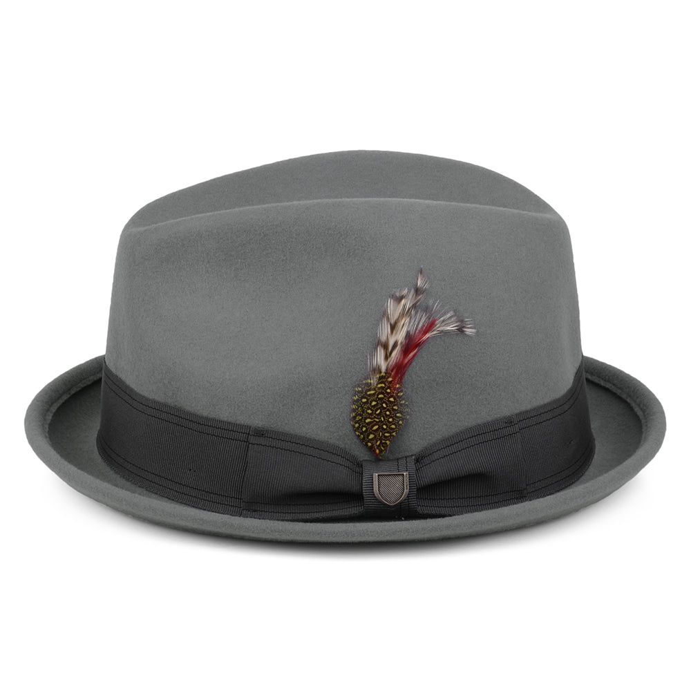 Chapeau Trilby en Laine Feutrée Gain gris BRIXTON