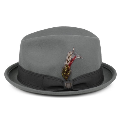 Chapeau Trilby en Laine Feutrée Gain gris BRIXTON