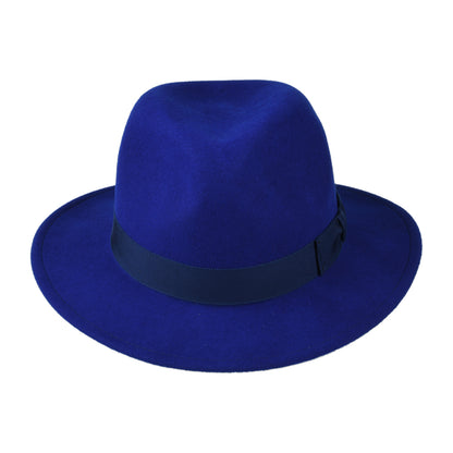 Chapeau Fedora en Laine Feutrée Déformable Hydrofuge Curtis bleu roi BAILEY