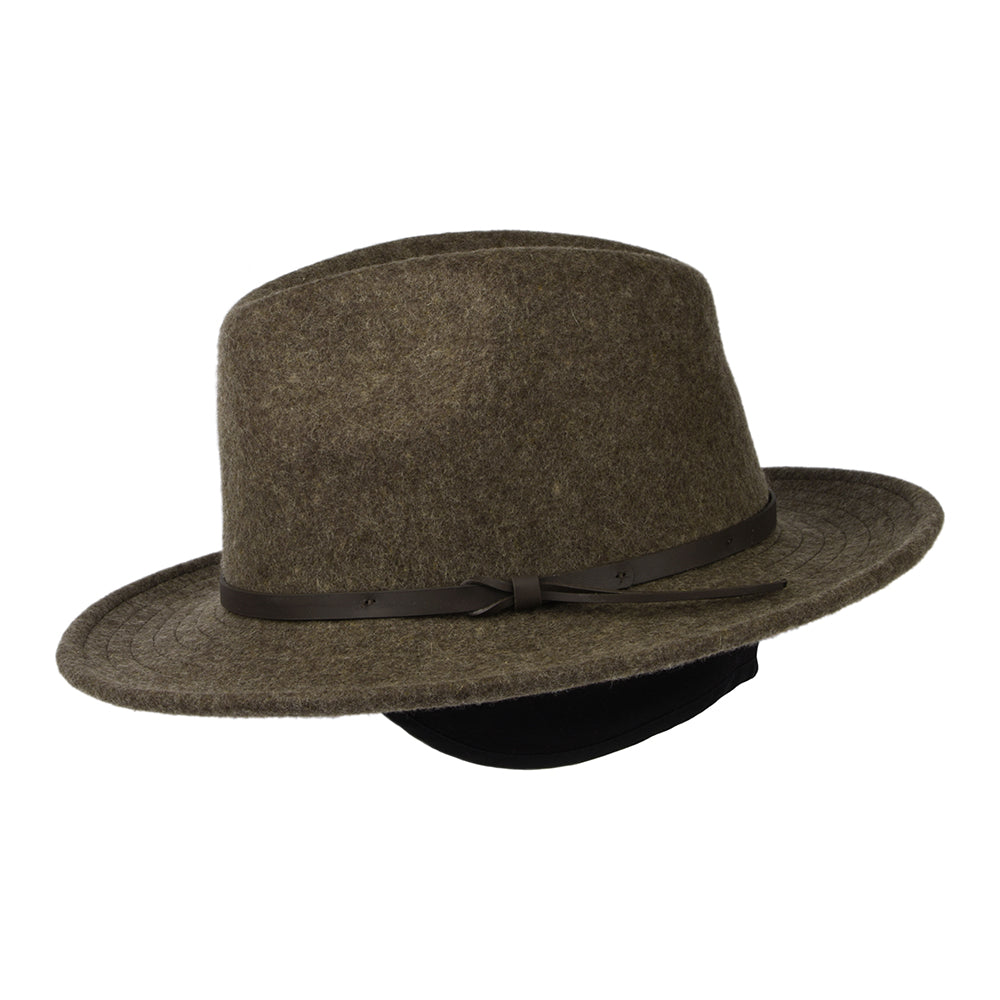 Chapeau Fedora Laine Feutrée Hydrofuge TWF1 Montana mélange de marrons TILLEY