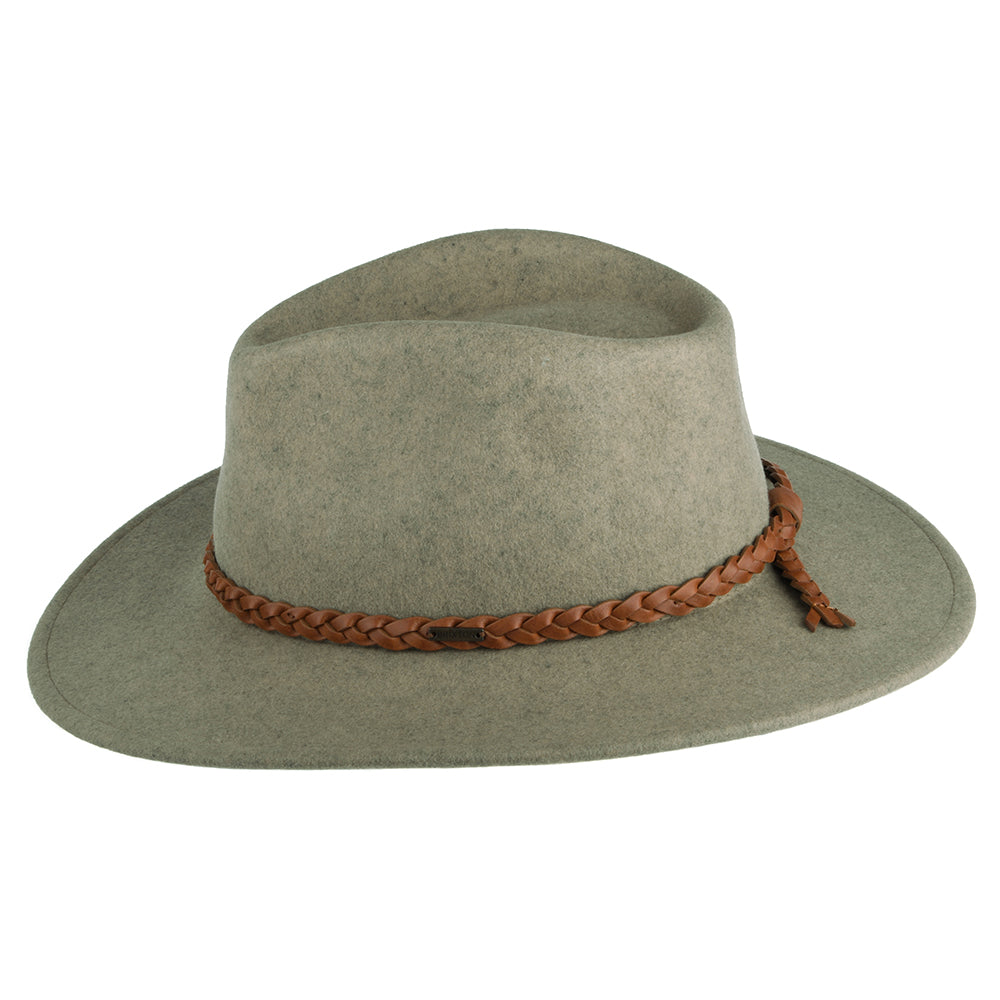 Chapeau Fedora en Laine Feutrée Messer Western naturel chiné BRIXTON