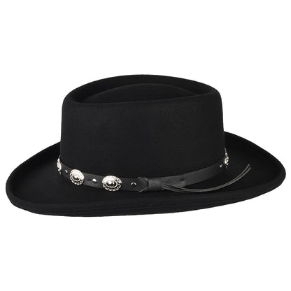Chapeau Gambler en Laine Feutrée Crossfire noir JAXON & JAMES