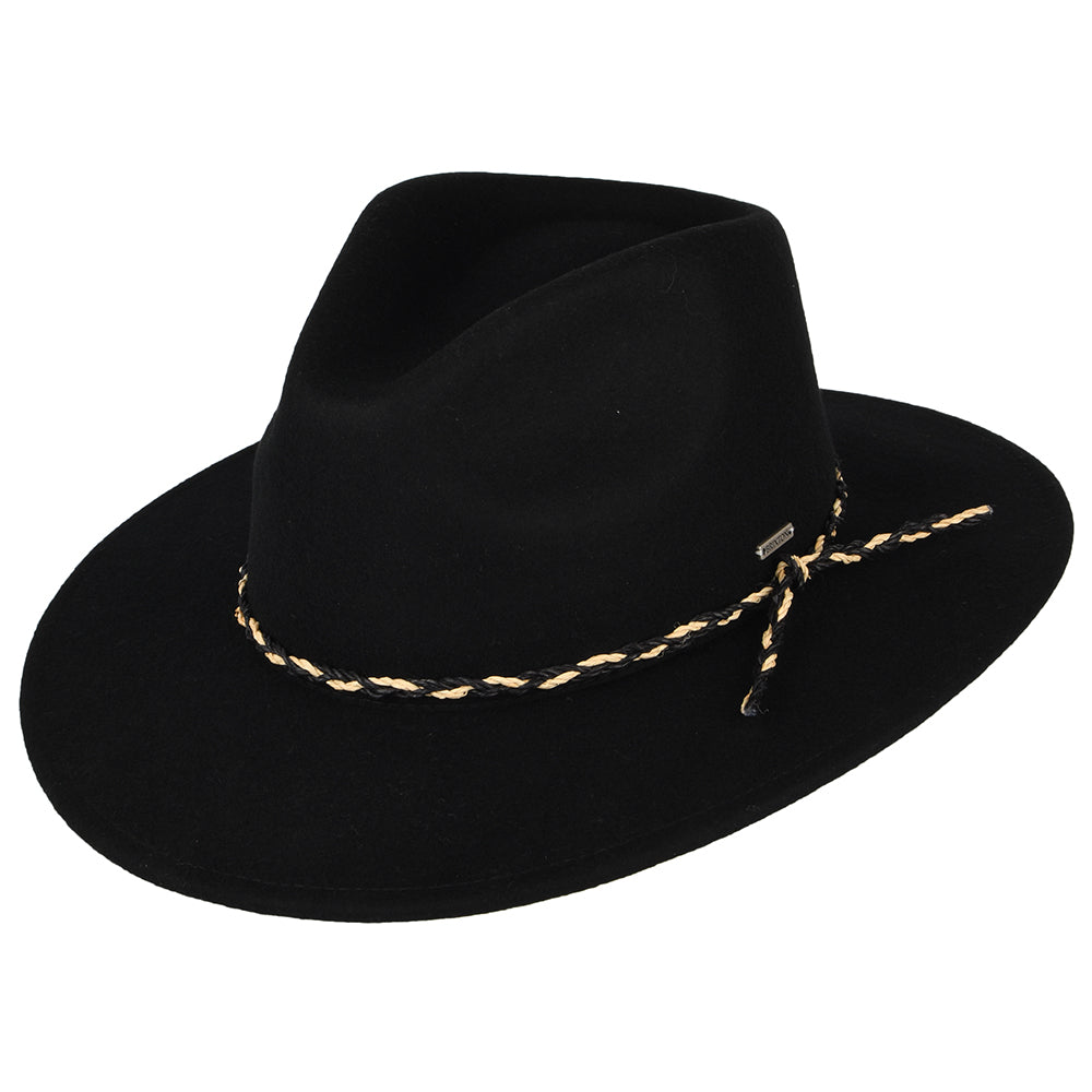 Chapeau Fedora en Laine Feutrée Messer Western noir BRIXTON