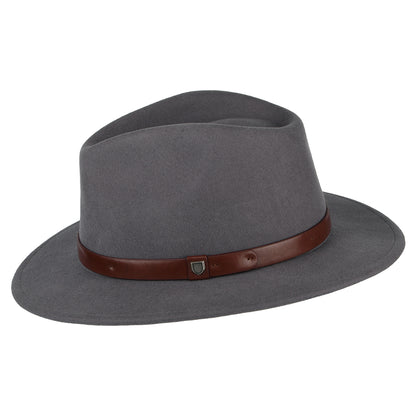 Chapeau Fedora en Laine Feutrée Messer gris moyen BRIXTON