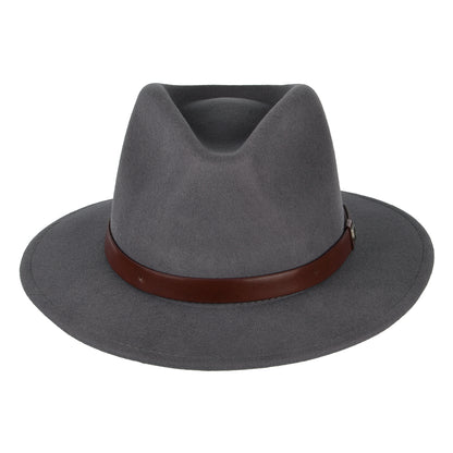 Chapeau Fedora en Laine Feutrée Messer gris moyen BRIXTON
