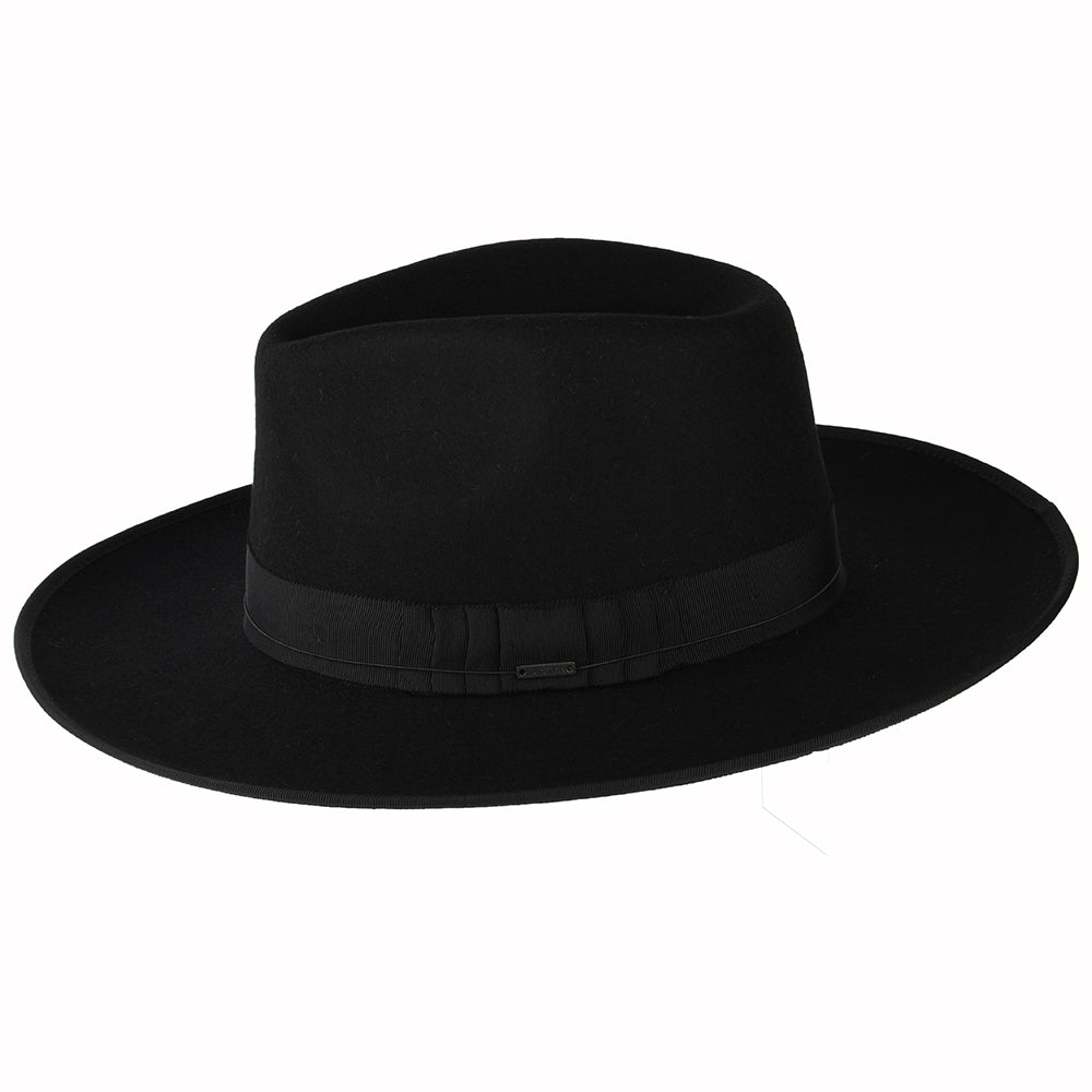 Chapeau Fedora en Laine Feutrée Reno noir BRIXTON