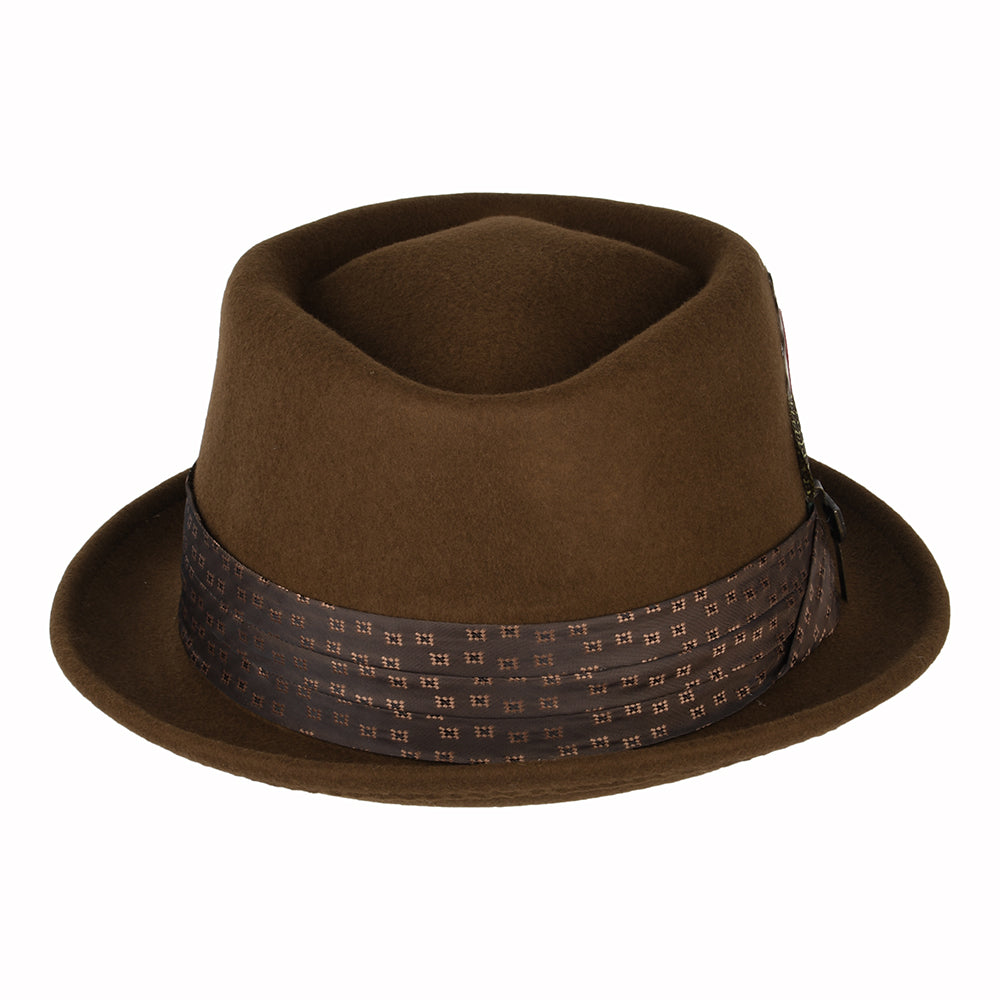 Chapeau Pork Pie en Laine Feutrée Stout café BRIXTON