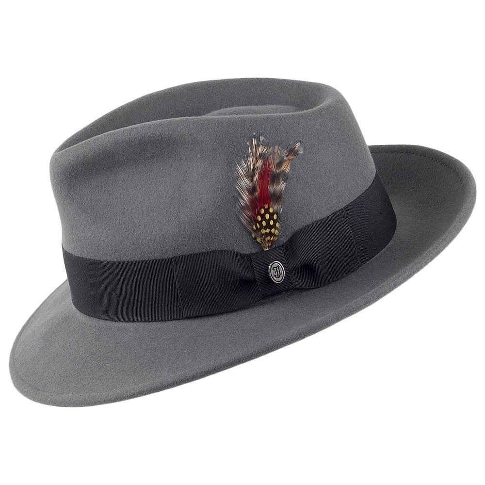 Chapeau Fedora en Laine Feutrée Déformable C-Crown gris JAXON & JAMES