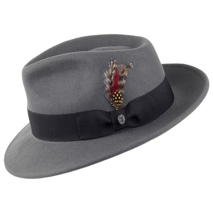 Chapeau Fedora en Laine Feutrée Déformable C-Crown gris JAXON & JAMES