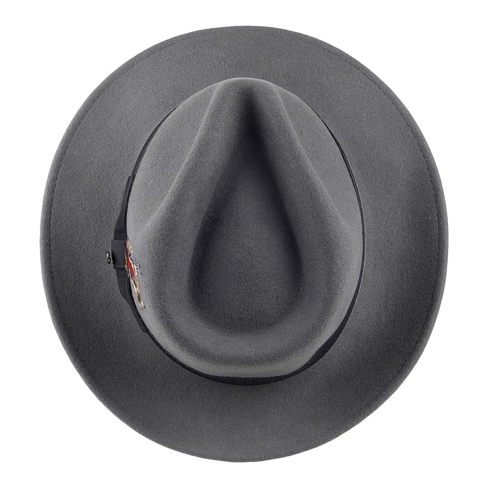 Chapeau Fedora en Laine Feutrée Déformable C-Crown gris JAXON & JAMES