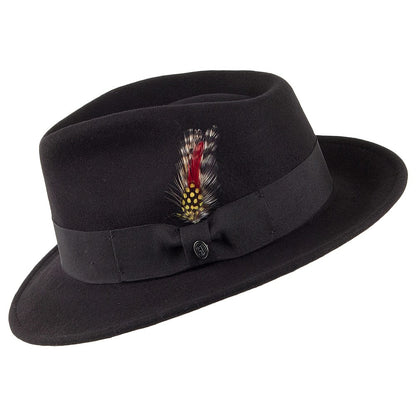 Chapeau Fedora en Laine Feutrée Déformable C-Crown noir JAXON & JAMES