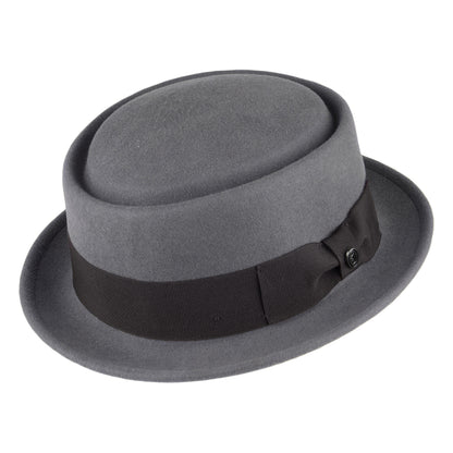 Chapeau Pork Pie en Laine Déformable gris JAXON & JAMES