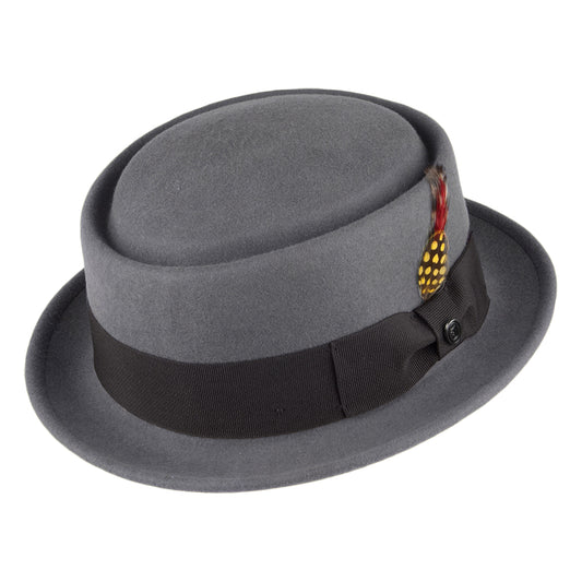 Chapeau Pork Pie en Laine Déformable gris JAXON & JAMES
