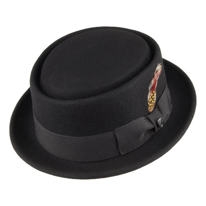 Chapeau Pork Pie en Laine Déformable noir JAXON & JAMES