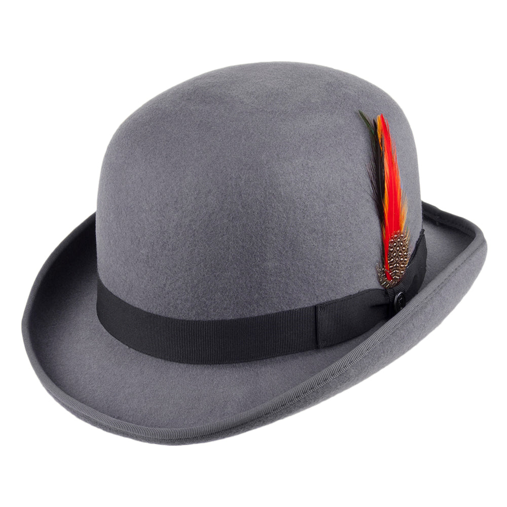 Chapeau Melon Anglais en Laine Feutrée gris JAXON & JAMES
