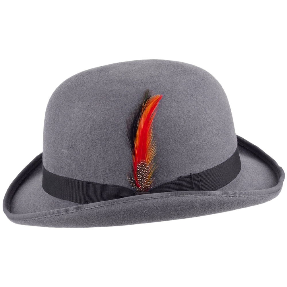 Chapeau Melon Anglais en Laine Feutrée gris JAXON & JAMES